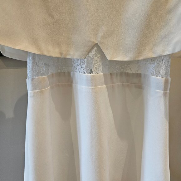 White Mini Dress w/ Sheer Lace Waist - Picture 2 of 5